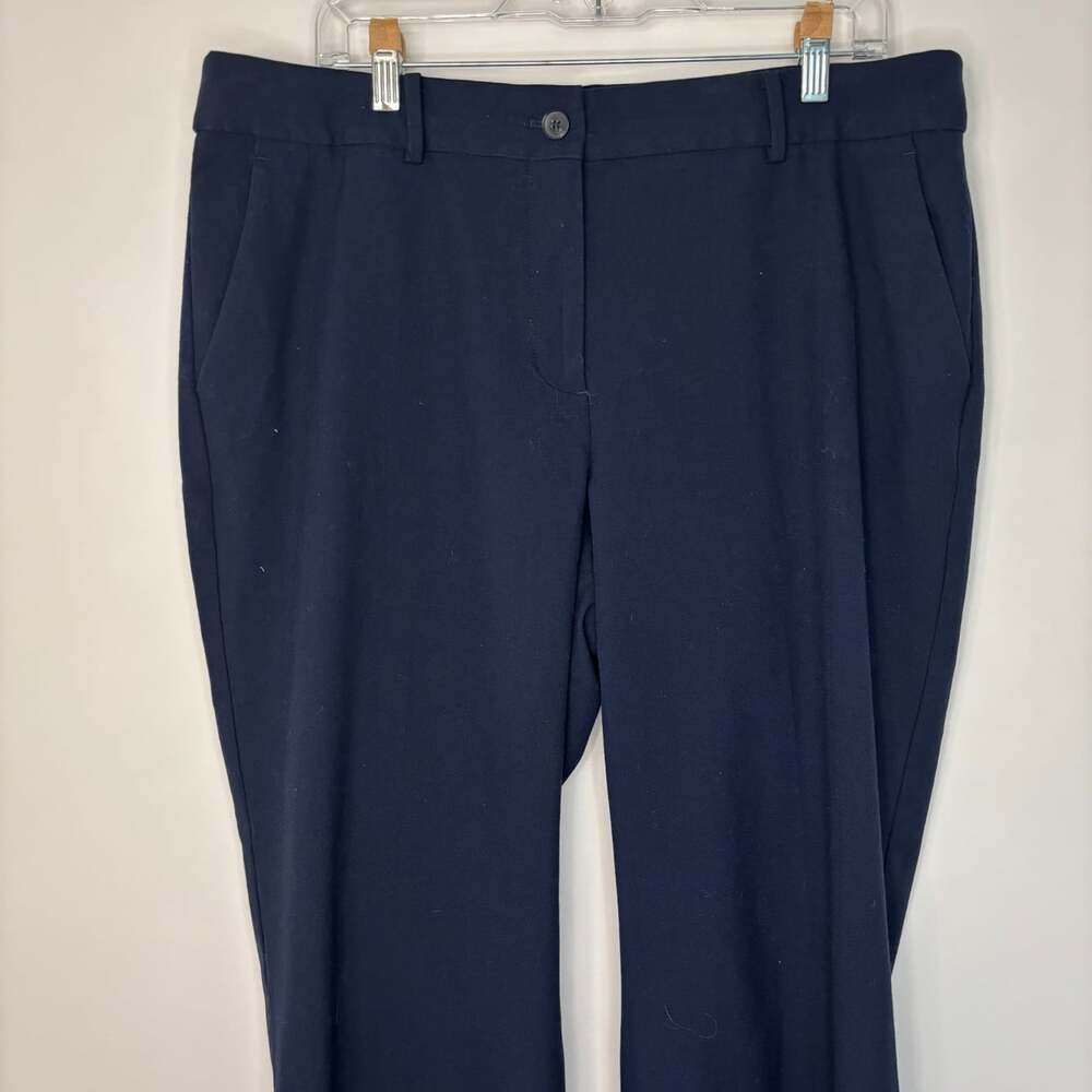 Talbots windsor curvy womens 16 navy slash pockets stretch office trouser